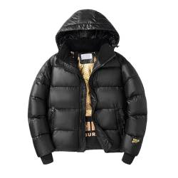 Generisch Herren Mantel Daunen Herren Winterjacke Quilted Jacket With Hood Winterjacke Steppjacke Streetwear Herren Puffer Jacket With Hood Warm Jacke Herren Recycled Down Puffer-Parka von Generisch