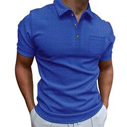 Generisch Herren Performance Polo, sportliches Poloshirt, strukturiertes funktionales T-Shirt Herren Poloshirt Kurzarm Golf Poloshirt Herren 4XL von Generisch