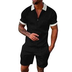 Generisch Herren Poloshirt & Shorts 2-Teiliges Set Sommer Trainingsanzug Kleidung Mode Casual Sweatsuits M-3XL Freizeitanzug Streetwear TrainingsanzüGe FüR Herren Baumwolle von Generisch