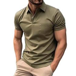 Generisch Herren Sommer T-Shirt Polo Kragen Slim Fit Baumwolle-Anteil Basic schwarzes Männer Poloshirts Longsleeve-Sweatshirt Kurzarm Weißes Kurzarmshirts lang Mens Polo Shirt Branded von Generisch