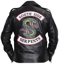 Generisch Herren Southside Serpent Riverdale Jughead Jones Cole Sprouse Echtes Schafsleder Schwarze Jacke (Large) von Generisch