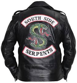 Generisch Herren Southside Serpent Riverdale Jughead Jones Cole Sprouse Echtes Schafsleder Schwarze Jacke (XS) von Generisch