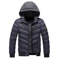 Generisch Herren Steppjacke in Daunenjacken-Optik mit Kapuze Puffer Jacke Lammfelljacke Herren Jacket Wintermantel Herren Sommerschuhe Damen Herren Daunenjacke Winter Winter Parka Jacke Herren von Generisch