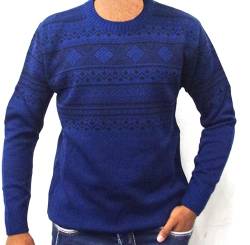 Generisch Herren Sweatshirt Warmes Pullover mit klassischem Rundhalsausschnitt 3XL, Blau von Generisch