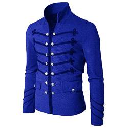Generisch Herrenmode, einfarbig, lässig, groß, Bestickt, zweireihig, Strickjacke, Performance-Jacke Dünne (Blue, M) von Generisch