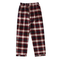 Generisch Homewear Hose männer lang Pyjama Bottoms männer Winter Nightwear Men Herren Schlafanzug Set 3/4 lang kurz Baumwolle modal - Nightwear Karierte Schlafhose Herren grün von Generisch