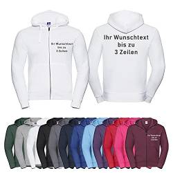 Generisch Hoodie/Kapuzenjacke mit Wunschtext auf Brust+Rücken Bestickt (Navy, L) von Generisch