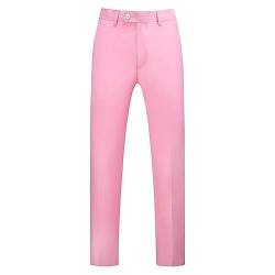 Generisch Hosen Herren, Herrenhosen In Übergröße, Einfarbig, Anzughose, Herrenhosen, Business Casual, Gerades Bein, Anzughose Hosen Herrenn Jogging Schwarze Chino Männer Joginghose (40, Rosa) von Generisch