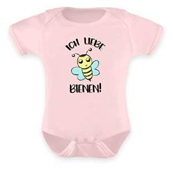 Generisch Ich Liebe Bienen Honig Imker süßes Bienchen süße Bienen Strampler Hobbyimker - Baby Body -0-6 Monate-Puder Rosa von Generisch