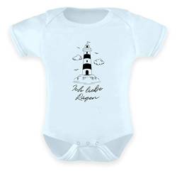 Generisch Ich Liebe Rügen Leuchtturm Insel Ostsee Insulaner Strampler Urlaubserinnerung - Baby Body -6-12 Monate-Baby Blau von Generisch