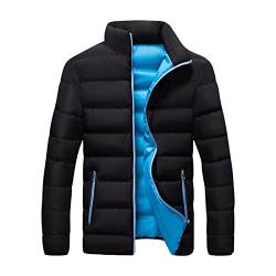 Generisch Jacket Men, Lässig Warm Stehkragen Schlank Winter Zip Mantel Outwear Jacke Top Bluse Leather Jacket For Men Collegejacken Mädchen Regenjacke Herren Atmungsaktiv Schwarz Jacket (5XL, Blau) von Generisch