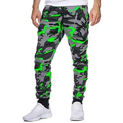 Generisch Jogginghose Herren, Camouflage-Patchwork Hose Outdoor Sporthose Fitness Mit Kordelzug Cordhose Sweathose Lang Jogginherrenhose Northern Frontier Hosen Chino Schwarz Leinenhose (XL, Grün) von Generisch