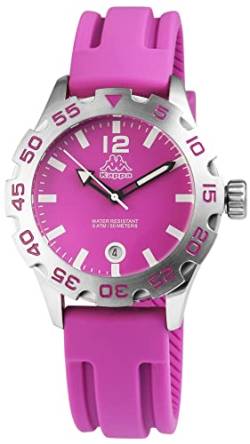 Generisch Kappa Sport Damen Armband Uhr Pink Analog Datum Silikon 5ATM Quarz KP1401LCU von Generisch