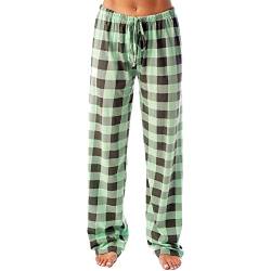 Generisch Karierte Hose Damen Pyjama Damen Weihnachten Frauen Weihnachten Pyjamas Christmas Pyjama Couple Fleece Schlafanzug Damen Schlafanzug Hose Damen Lang Schlafanzug Hose Damen Lang von Generisch