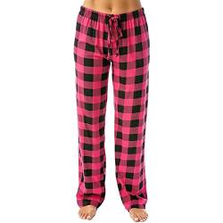 Generisch Karierte Hose Damen Weihnachtshose Haushose Damen Pyjama Hosen Pyjamahose Rote Hose Pyjama Kariert Damen Schlafanzughose Kariert von Generisch