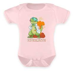 Generisch Kinder Ich Liebe Experimente T-Rex Chemiker Dino Laborant Strampler Chemie - Baby Body -6-12 Monate-Puder Rosa von Generisch