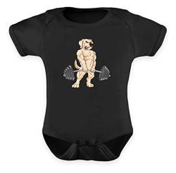 Generisch Labrador Kreuzheben Gewichtheber Fitness Bodybuilder Strampler Labradorbesitzer - Baby Body -6-12 Monate-Schwarz von Generisch