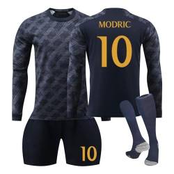 Generisch Langarm R.Madrid 23/24 Hause/Auswärts Fußball Trikots Shorts Socken Set für Kinder/Erwachsene, Bellingham Trikot, Vinicius jr Trikot, Fussball Jersey Trainingsanzug Junge Herren von Generisch