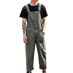 Generisch Latzhose Herren Mode Jeans Slim Fit Lang Hose Denim Jumpsuit Vintage Overall Workwear Männer Cargohose Trainingshose Freizeithose Loose mit Löcher Arbeits-Latzhose Männer Streetwear von Generisch