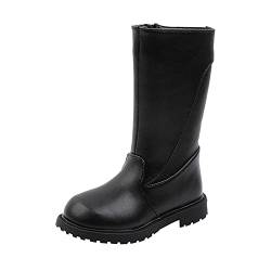 Generisch Mädchen Stiefeletten Winter Boots Flache Dicke Sohle Rutschfest Wärme Winterstiefel Einfarbig Winterschuhe Einfaches Design Gummistiefel Kinder Herbst und Winter Kinderschuhe von Generisch