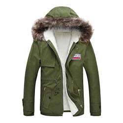 Generisch Male Parka Langer Kapuzen-Coat Mantel Winterjacke Herren Jack & Jones Fahrradjacke Herren Thermo Wintermantel Herren Lang 4Xl von Generisch