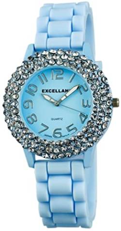 Generisch Modische Damen Armband Uhr Blau Strass Silikon Analog Design von Generisch
