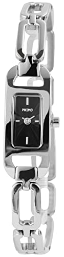 Generisch Modische Damen Armband Uhr Schwarz Silber Metall Analog Rechteck Quarz A69142S5IU von Generisch