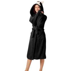 Generisch Morgenmantel Damen, Mikrofaser Bademantel Herren Robe Women Baumwoll Bademantel Damen Waffelpique Bademantel Morgenmantel Damen Bademantel Kapuze Damen Bathrobe von Generisch