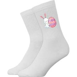 Generisch Ostern Ostergeschenk Osterhase - Atmungsaktive Sportsocken Tennissocken Crew Socks Baumwolle Socken von Generisch