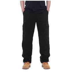 Generisch Outdoor Hosen Für Herren, Men's Summer Casual Fashion Cargo Pants Loose Solid Color Pants Männer Berufsbekleidung Pflege Damen Jogger 5XL Haremhose Herrn Pants (3XL, Schwarz) von Generisch