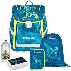 Generisch Oxy Bag Premium Light - Jurassic-T-Rex - Schulranzen-Set 5tlg. mit BROTDOSE und TRINKFLASCHE von Generisch