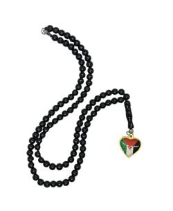 Generisch Palästina Halskette Palestine Necklace Schwarz Perlen Free Palestine von Generisch