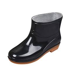 Generisch Regenstiefel Damen Kurz, Wasserdicht, Rutschfest, Leichte, Gummistiefel Festival Weiß Kurz Stiefeletten Braun Sommer Regenstiefel Schwarz 38 Rain Boots Ankle Boots Gr.37-41 von Generisch