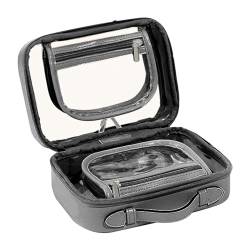 Generisch Reisekosmetiktasche | Reisekosmetiktasche | Durchsichtiger Make-up-Koffer mit tragbarem Griff für Hautpflege-Toilettenartikel, Shampoo, Geburtstagsgeschenke für Frauen und Mädchen von Generisch