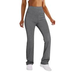 Generisch Schlaghose, Fashion Yogahose Damen Schlaghosen Blickdicht Slim Low Waisted Flared Leggings Yoga Sweatpants Jogginghosen Für Fitness Schlaghose Damen Yogahosen (S, Dark Gray) von Generisch