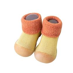 Generisch Schuhe Unter 30 Kleinkind Mädchen Socken Schuhe Kleinkind Fleece WarmThe Floor Socken rutschfeste Prewalker Schuhe Baby Badeschuhe 22 (Orange, 21 Infant) von Generisch
