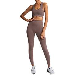 Generisch Sport Set Damen Trainingsanzug BH+Leggings Sport Set Fitness Gym Yoga Tanzen Racerback Sportanzug Outfit Jogginganzug Freizeitanzug Sportswear von Generisch