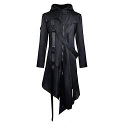 Generisch Steampunk Herren Jacke Tailcoat Piraten Vampir Cosplay Kostüme Für Erwachsene Mittelalter Rock Herren Viktorianischen Karneval Jack Zweireihig Gilet Männer Slim Kostüm Schnürhemd Tops von Generisch