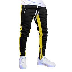 Generisch Stoffhose Herren Stretch，Wanderhose Elegant Mit Gummizug Sporthose Lang Taschen Trekkinghose Lange Wasserdicht Farbblockierung Sporthose Jogger Jogginghose Sweatpants Trainingshose von Generisch