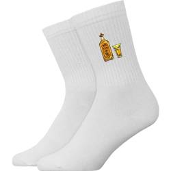 Generisch Tequila Flasche - Atmungsaktive Sportsocken Tennissocken Crew Socks Baumwolle Socken von Generisch