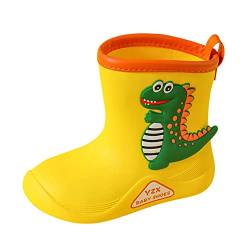 Generisch Unisex Kinder Regenschuhe Niedlichen Cartoon Dinosaurier Halbschaft Schlupfstiefel Rutschfest und leicht Gummistiefel Kinder Mode Herbst und Winter Kinder Boots von Generisch