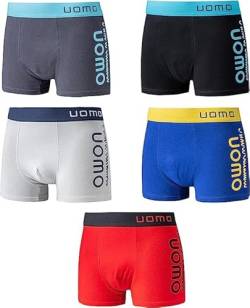 Generisch Uomo Boxershorts Modell 2374 5er Pack Baumwolle Retro Farbmix (as3, Alpha, l, Regular, Regular) von Generisch