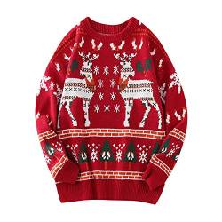 Generisch Weihnachtspullover Herren Strick Lustig Bier Ugly Christmas Sweater Weihnachts Pullover Pullis Baumwolle Alkohol Weihnachtspulli Weihnachten Hässliche Strickpullover von Generisch