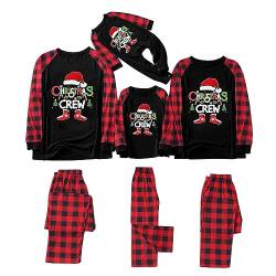 Generisch Weihnachtspyjama Familie Set Kuschelig Matching Pyjamas Couple Lang Partner Baumwolle Christmas Pyjama Weihnachts Schlafanzug Cute Paare Weihnachts Pyjama Familien Outfit Set von Generisch