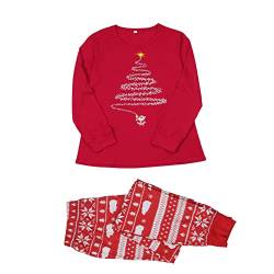 Generisch Weihnachtspyjama Familie Set Kuschelig Matching Pyjamas Couple Lang Partner Baumwolle Christmas Pyjama Weihnachts Schlafanzug Cute Paare Weihnachts Pyjama Familien Outfit Set von Generisch