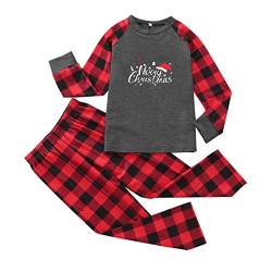 Generisch Weihnachtspyjama Familie Set Kuschelig Matching Pyjamas Couple Lang Partner Baumwolle Christmas Pyjama Weihnachts Schlafanzug Cute Paare Weihnachts Pyjama Familien Outfit Set von Generisch