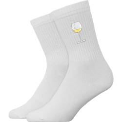 Generisch Weißweinflasche - Atmungsaktive Sportsocken Tennissocken Crew Socks Baumwolle Socken von Generisch