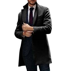 Generisch Wollmantel Herren Mantel Herren Zweireihiger Trenchcoat Lange Revers Business Jacke Wollmantel Damen Winter Winter Coat Men modische Jacke für Männer von Generisch