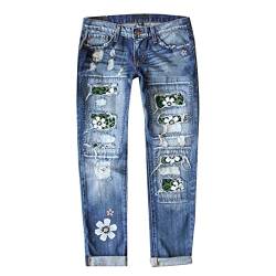 Generisch jogahosen Damen lang eng Latzhose Herren Jeans Hosen Damen Sommer kurz Hosen Damen high Waist Stretch Jeans Motorrad Jeans Herren Hosen Damen elegant Stretch Grün-F L 29.99 von Generisch