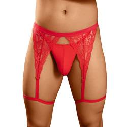 Generisch strapsgürtel mit strümpfe Set männer Tanga Bikini Set Herren durchsichtig strapsstrümpfe & Strumpfhalter pink Herren stringbody transparent ski Unterhose Herren 3/4 von Generisch